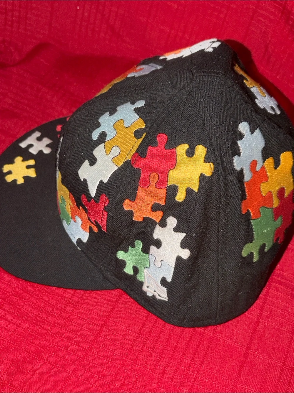 BLACK NEW ERA 59FIFTY NEW YORK YANKEES FITTED  7 7/8 PUZZLE HAT BASEBALL CAP